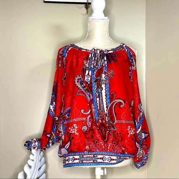 New York & Company Tops - Long Sleeve Cold Shoulder Peasant Style Top Size XL